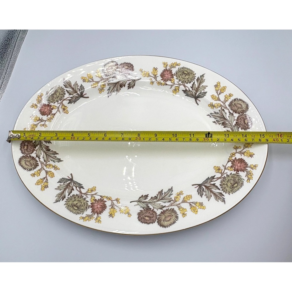 Vintage Wedgwood Lichfield 15 in Serving Platter English Bone China Floral - Picture 3 of 6